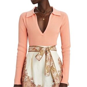 INTERMIX Peach Ribbed Knit sweater size M